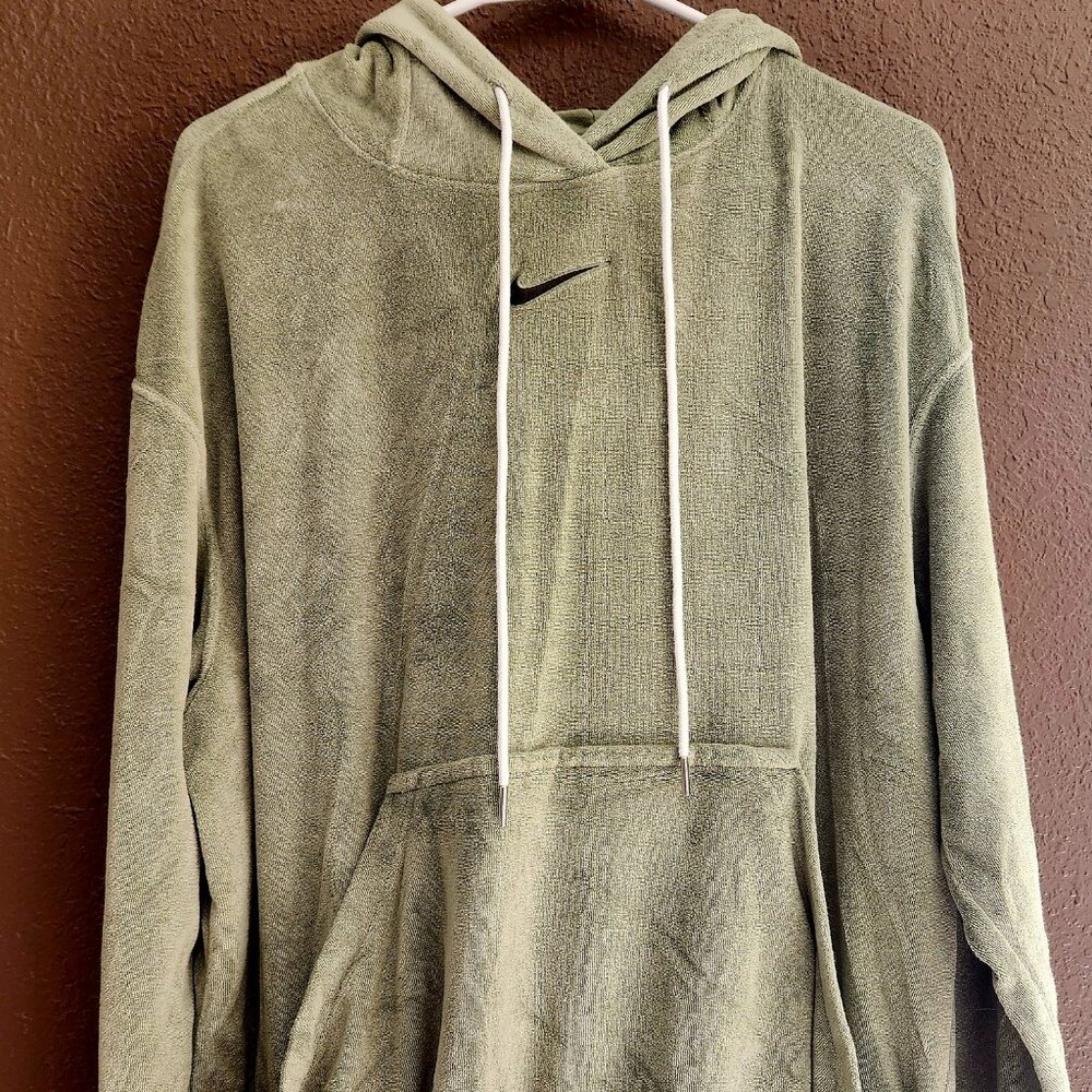 Nike Hoodie Womens MEDIUM Mint Green Velvet-Like Hoodie